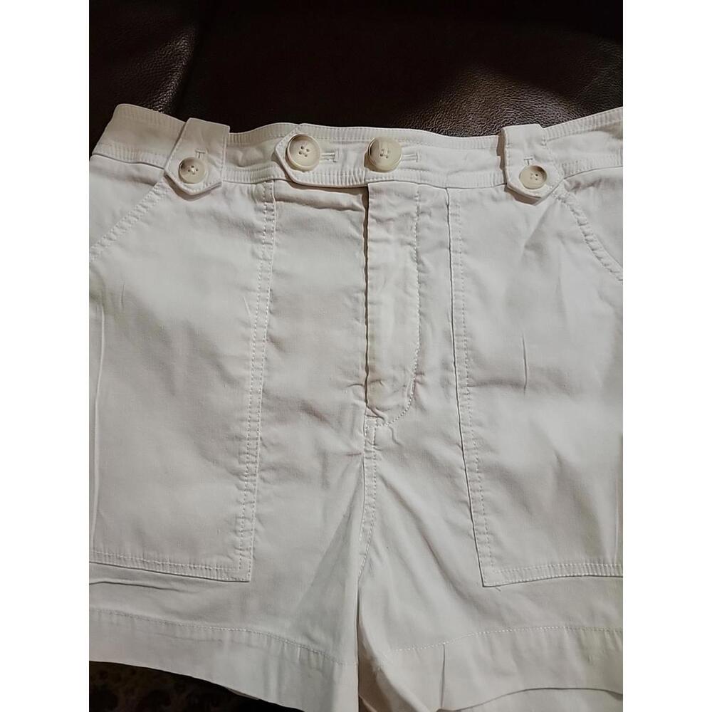 Maeve Sailor By Anthropologie White Chino Shorts Pockets Size 10 Womens #CB3 - Picture 8 of 15